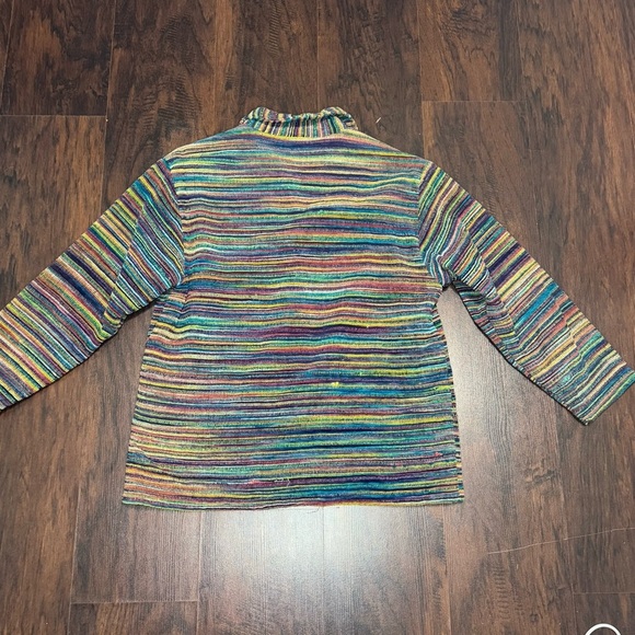 LIFESTYLE Multicolor Striped Button-Up Woman’s Jacket BoHo-Hippie M GUC - Picture 13 of 15